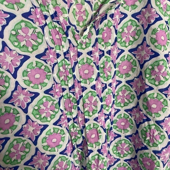 Talbots Green Purple Medallion Print Blouse Small Petite - Picture 6 of 6